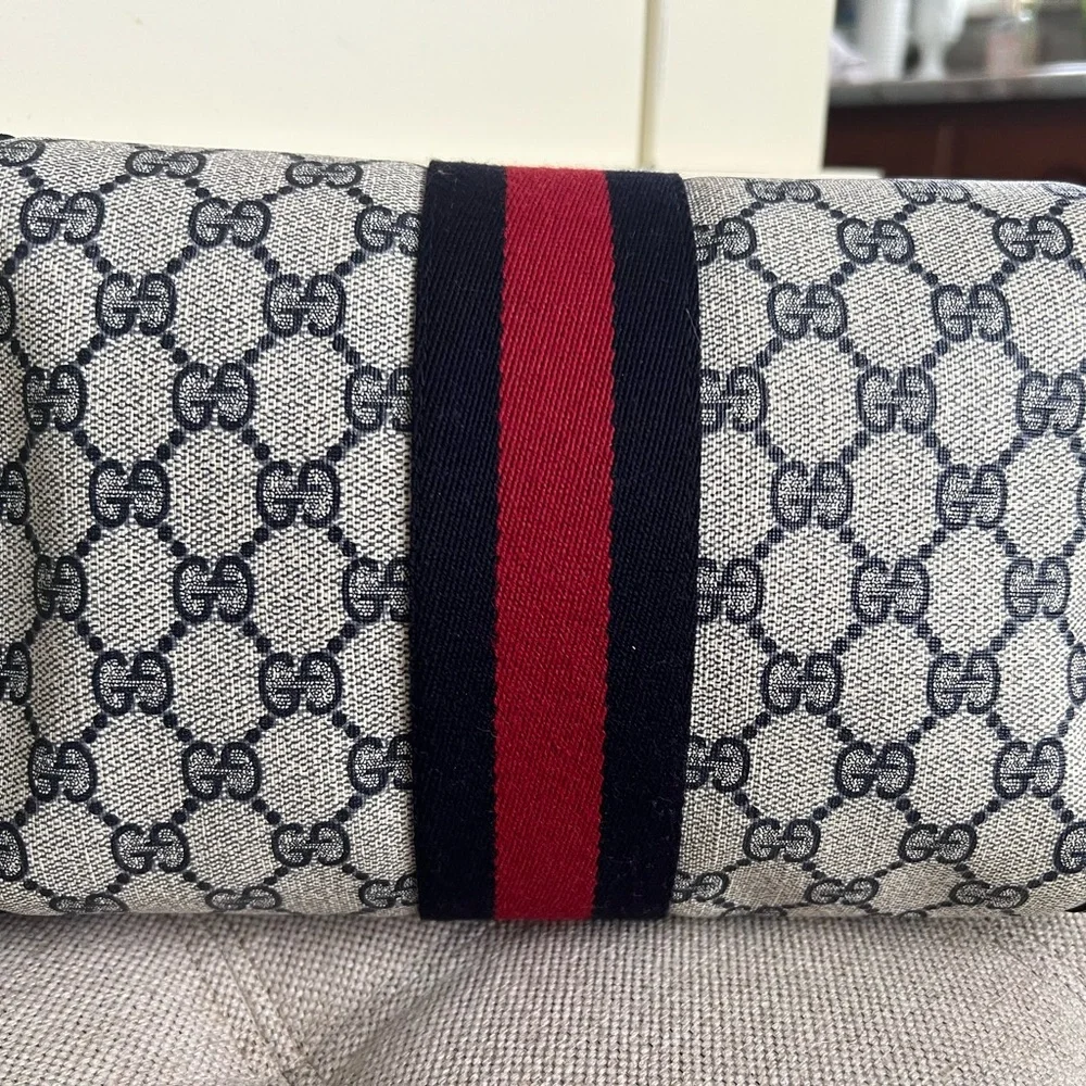 Gucci canvas sherry line navy clutch - Picture 4 of 16